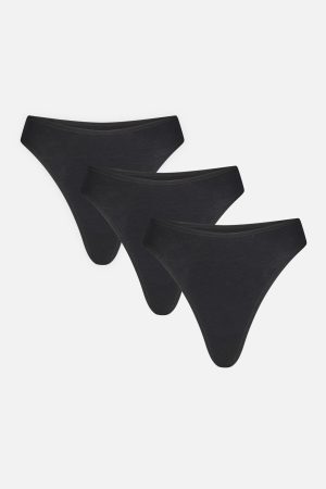 Cloud Cotton Thong in Black (Pack)